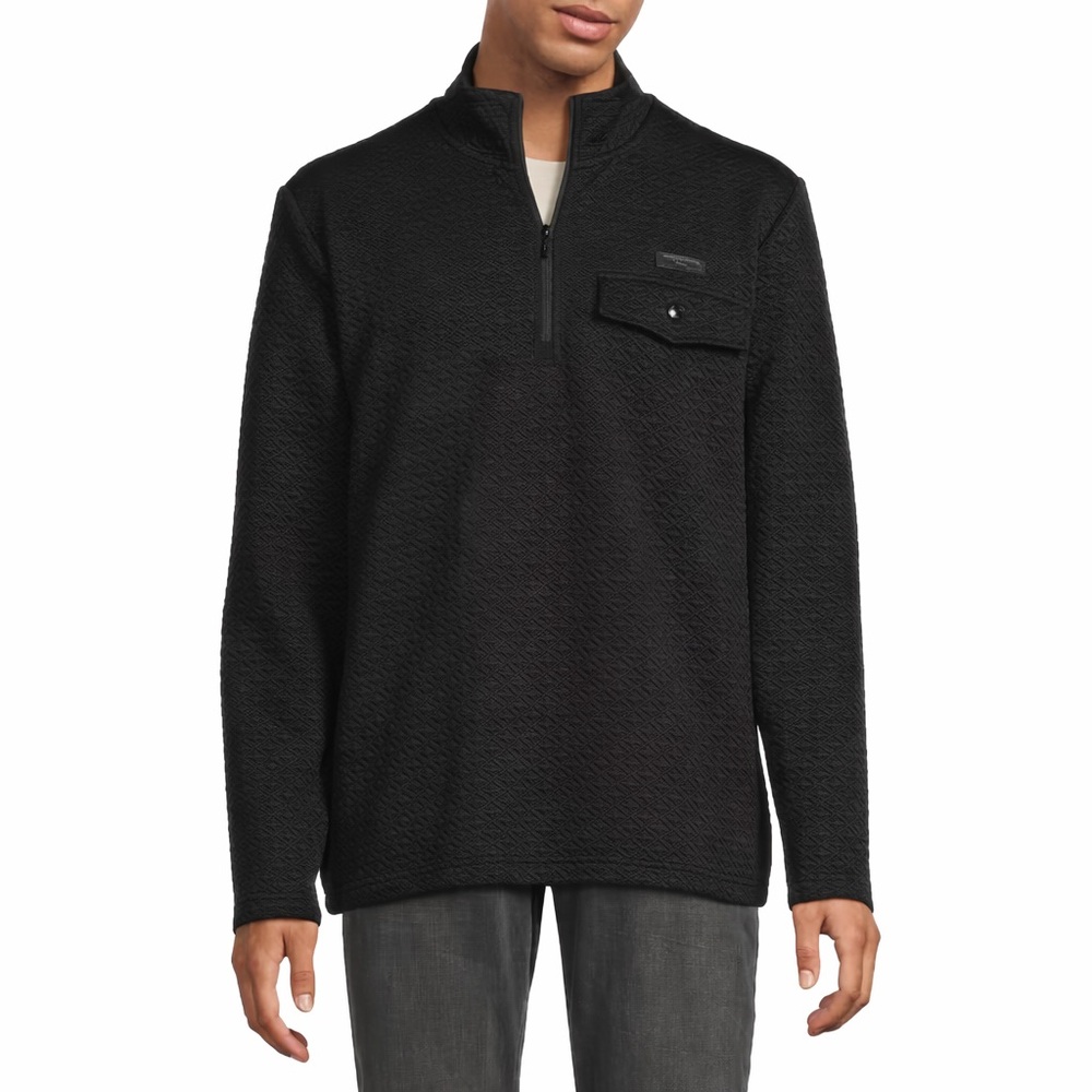 Karl Lagerfeld Men's Black Quarter-Zip Sweater